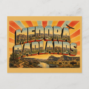 Medora Badlands ND Little Missouri Kunst Postkarte
