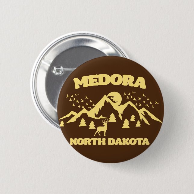 Medora, North Dakota Button (Vorne & Hinten)