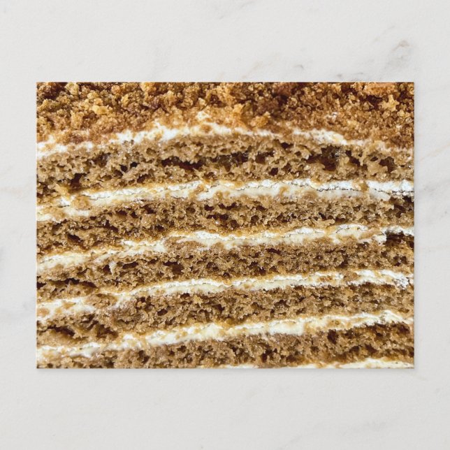 Medovik Honey Cake Abstrakt Feiertagspostkarte (Vorderseite)