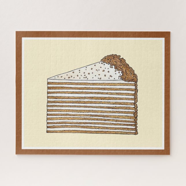 Medovik Honey Cake Slice Russisches Ukrainisches D (Horizontal)