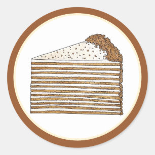 Medovik Medivnyk Russisch Ukrainisches Honey Cake  Runder Aufkleber