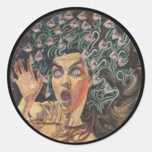 Medusa 1895 runder aufkleber