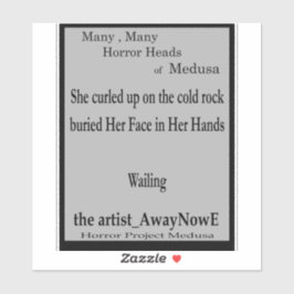 Medusa 3MMHeads Phrases 2025 Horror Book Awaynowe Aufkleber