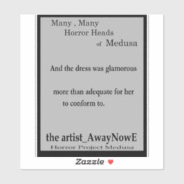 Medusa 4MMHeads Phrases 2025 Horror Book Awaynowe Aufkleber