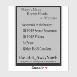 Medusa 5MMHeads Phrases 2025 Horror Book Awaynowe Aufkleber