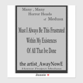 Medusa 6MMHeads Phrases 2025 Horror Book Awaynowe Aufkleber