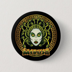 MEDUSA Alte Gorgone Griechische Mythologie Hallowe Button