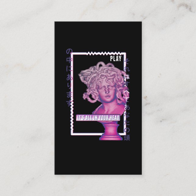 Medusa Altgriechische Statue Glitch Vaporwave Visitenkarte (Vorderseite)