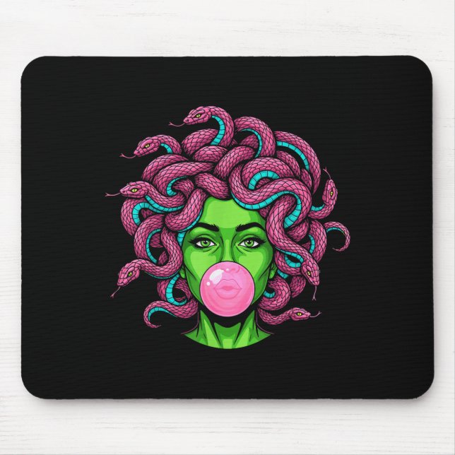 Medusa Blowing Bubblegum P Art Mythology Design  Mousepad (Vorne)
