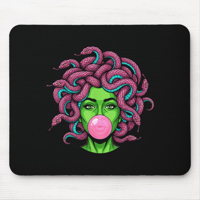 Medusa Blowing Bubblegum P Art Mythology Design  Mousepad (Vorne)
