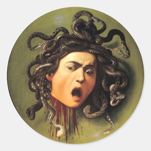 Medusa, Caravaggio Runder Aufkleber (Vorderseite)