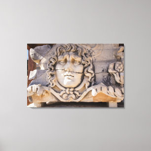 Medusa Carving in griechischen Ruinen Leinwanddruck