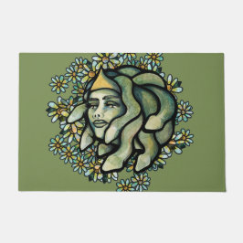 Medusa Floral Artwork Gorgon Woman Fußmatte