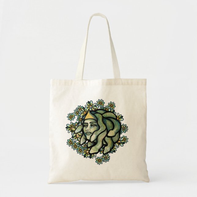 Medusa Floral Artwork Gorgon Woman Tragetasche (Vorne)