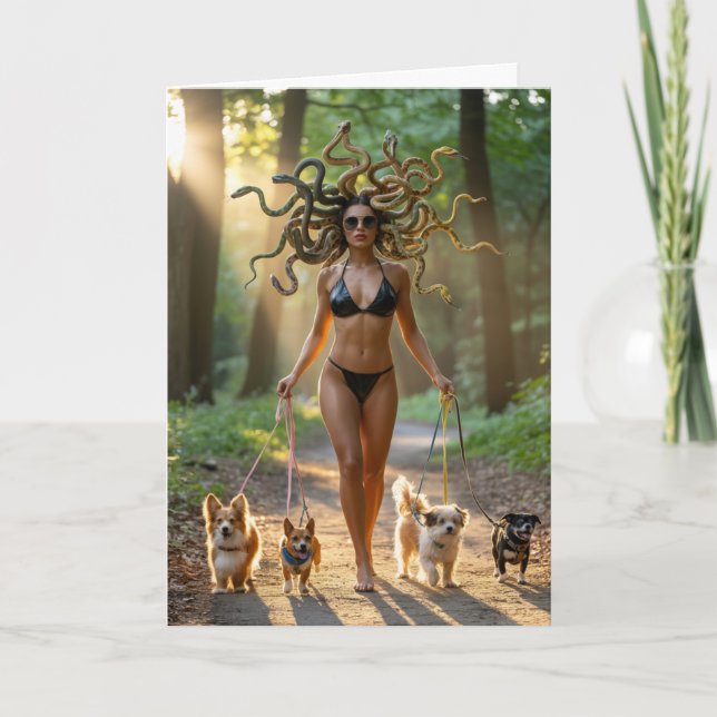 Medusa führt Hund Karte (Vorderseite)