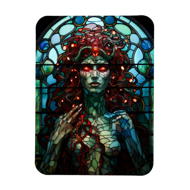 Medusa - Glass Window Tiffany Style Magnet (Vertikal)