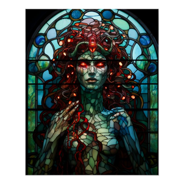 Medusa - Glass Window Tiffany Style Poster (Vorderseite)