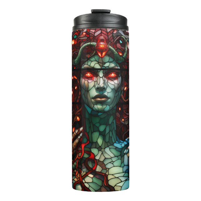 Medusa - Glass Window Tiffany Style Thermosbecher (Vorderseite)
