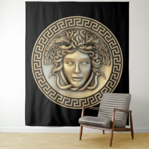 Medusa Gold Wall Art Wandteppich