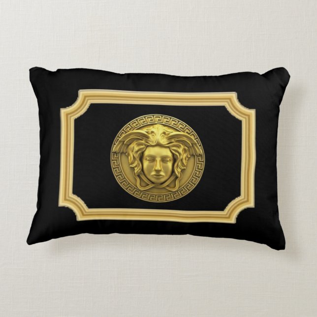 Medusa Golden Roman Designer Dekokissen (Rückseite)