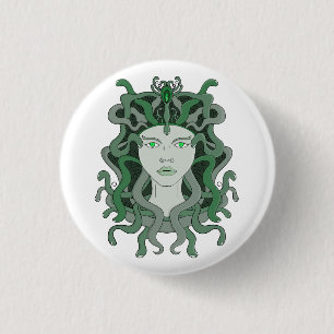 Medusa Gorgo Schlange Gorgone Monster Griechische Button