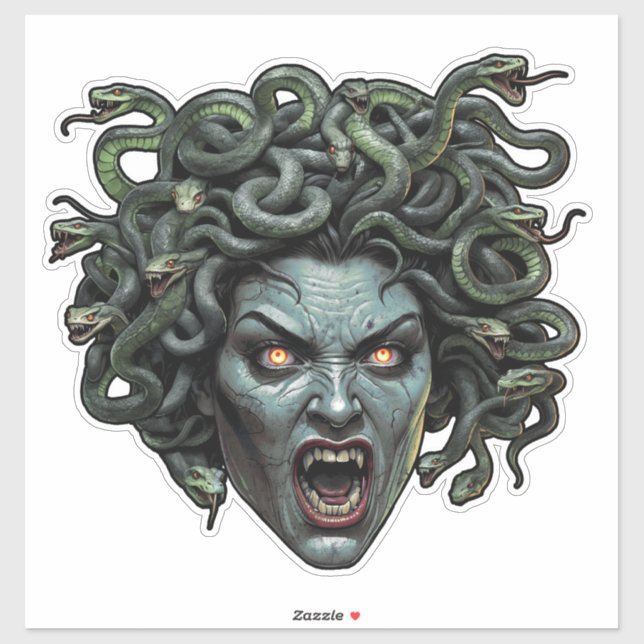 Medusa Gorgon Die-Cut Sticker - Mythischer Horror  (Blatt)