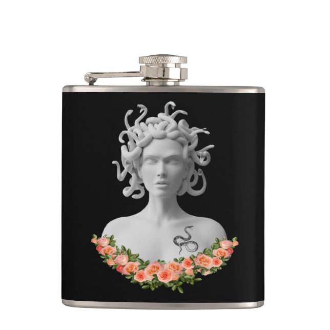 Medusa Gorgon Griechische Mythologie Flachmann (Vorderseite)
