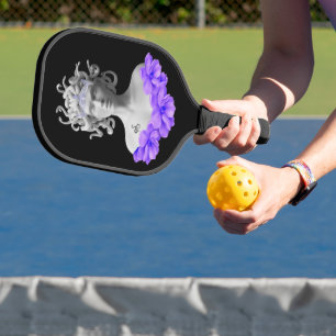 Medusa Gorgon Griechische Mythologie Lila Bloral Pickleball Schläger