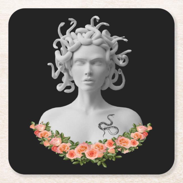 Medusa Gorgon Griechische Mythologie Rechteckiger Pappuntersetzer (Vorderseite)