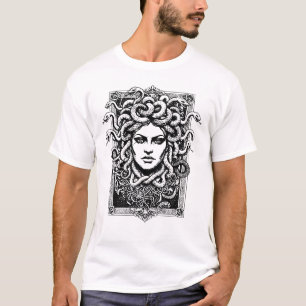 Medusa griechische Göttin mit Schlangen Illustrati T-Shirt