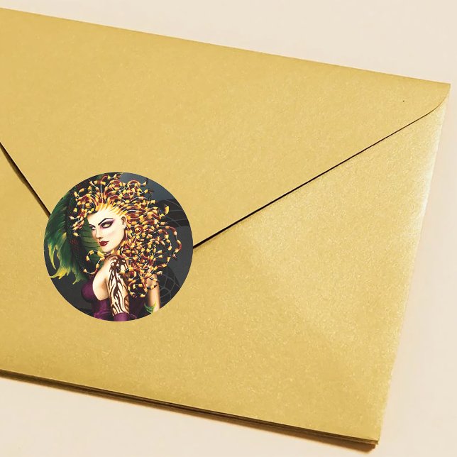 Medusa Grithology Snake Gorgon Runder Aufkleber (Von Creator hochgeladen)