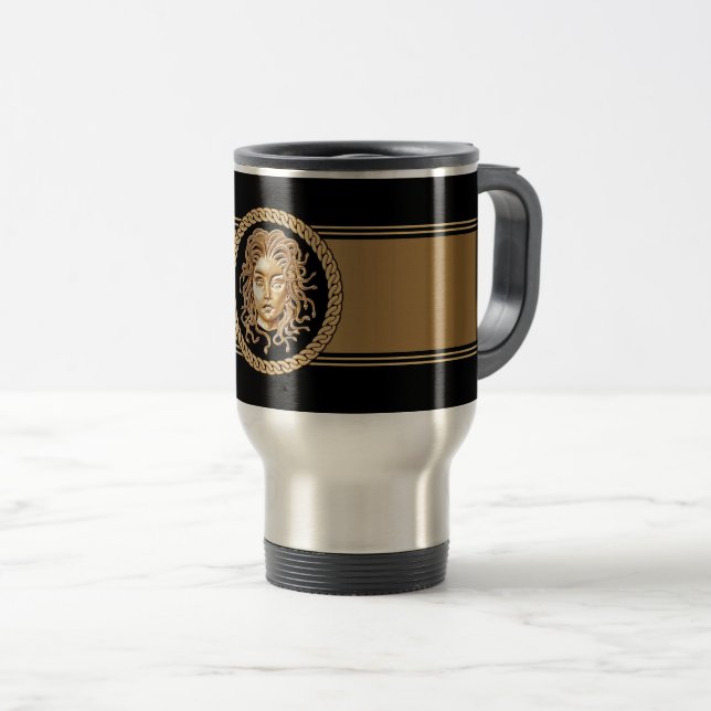 Medusa Head Gold Travel Mug (Devant droit)