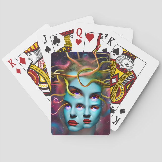 Medusa Hypnose, Mythologie, Mystische Kreatur Spielkarten (Rückseite)