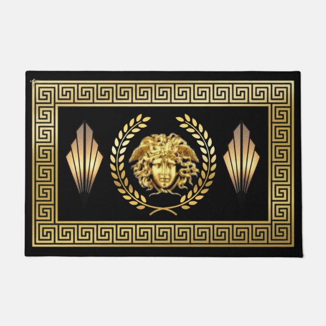 Medusa Laurel Wreath Griechisch Key Door Mat Fußmatte (Vorderseite)