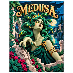 Medusa, Paper Cut Monster Postkarte