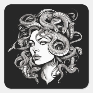 Medusa Quadratischer Aufkleber