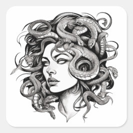 Medusa Quadratischer Aufkleber
