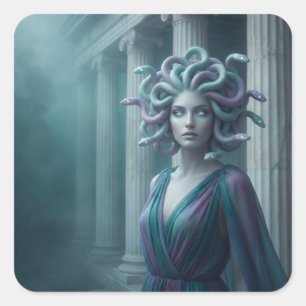 Medusa Quadratischer Aufkleber