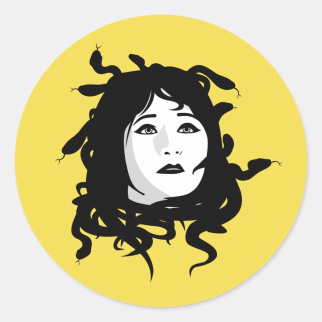 Medusa Runder Aufkleber (Vorderseite)