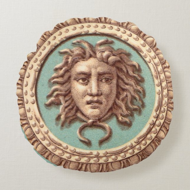 Medusa Rundes Kissen (Vorderseite)