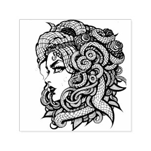Medusa Schlangen phantastische Gorgons feministisc Permastempel