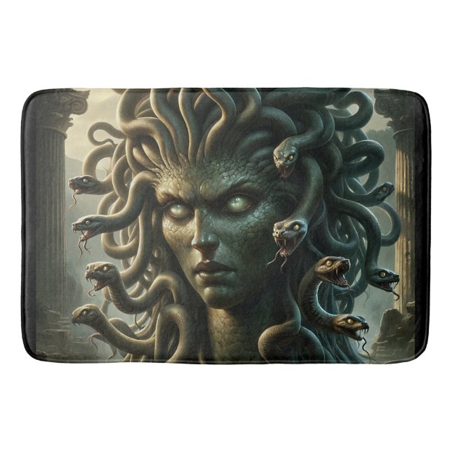 Medusa Stare of Death Head of Snakes Badematte (Vorderseite)