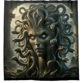 Medusa Stare of Death Head of Snakes Duschvorhang