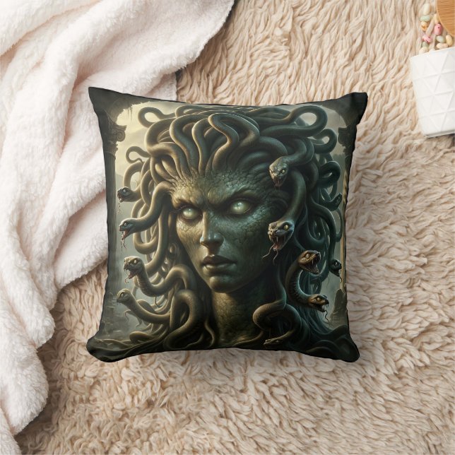 Medusa Stare of Death Head of Snakes Kissen (Decke)