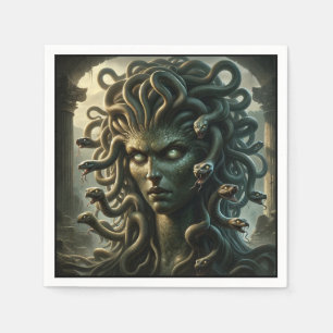 Medusa Stare of Death Head of Snakes Serviette