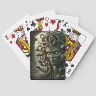 Medusa-Starren des Todeskopfes der Schlangen Spielkarten