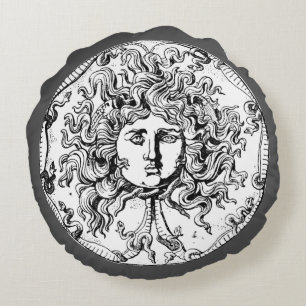 Medusa u. Zeus Rundes Kissen