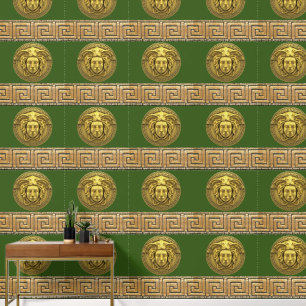 Medusa und griechisches Schlüsselgold für Jäger Gr Tapete