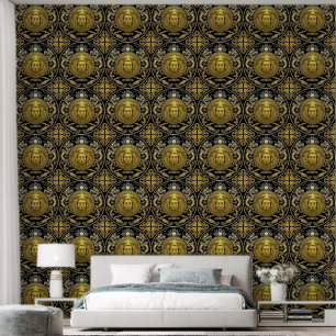 Medusa und Schlangen mit Barock-Ornament-Designer Tapete