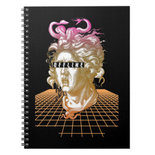 Medusa Vaporwave Ästhetische antike griechische S Notizblock